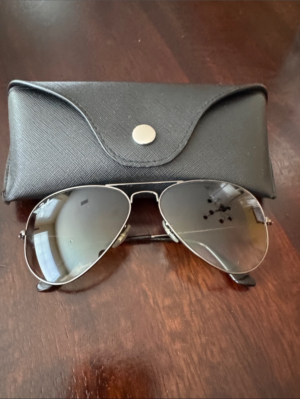 Ray-Ban Aviator Sunglasses Silver Frame with Brown Gradient Lenses